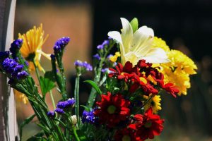 flowers on grave death certificate